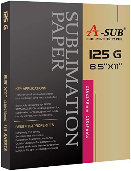 A-SUB Sublimation Paper 8.5x11 Inch 110 Sheets
